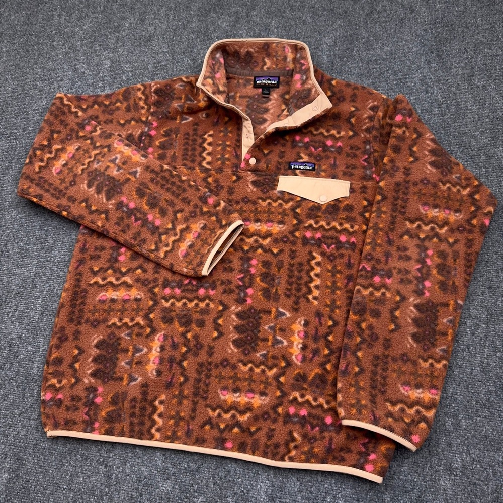 Patagonia Lightweight Synchilla Snap-T Women's L Wandering Woods Sisu Brown